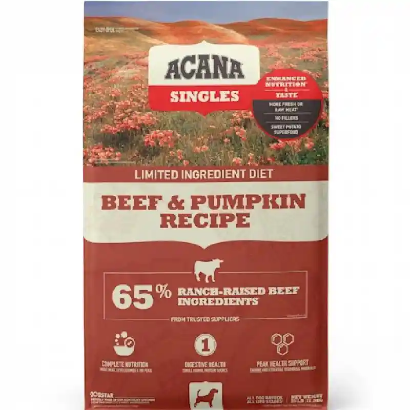 Aca Singles Beef N Pmpk 25lb