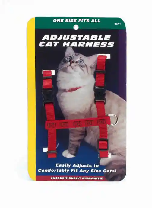 Figure "h" Adjustable Cat Harness, Black, 3/8" X 10"-18"