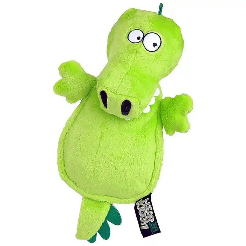 Hear Doggy Flattie Gator With Chew Guard Green Mini