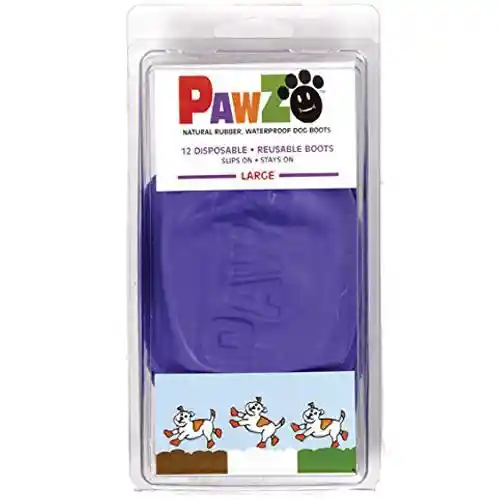 Waterproof Dog Boots, Purple, 12 Count Large