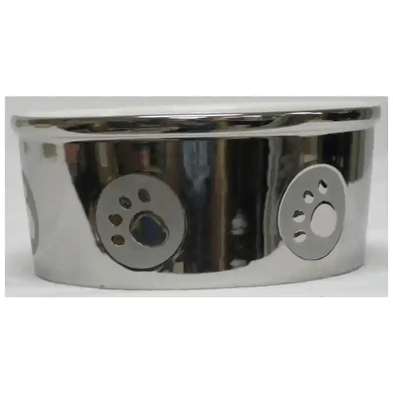 Stoneware Paw Print Titanium Dish 7"