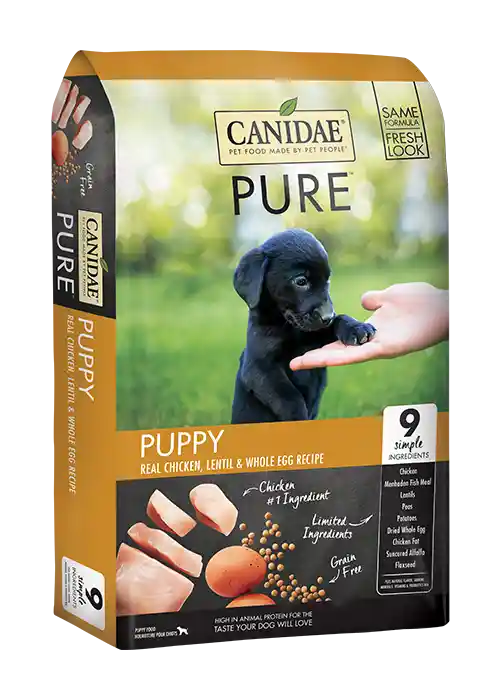 Grain-free Pure Puppy Real Chicken, Lentil & Whole Egg Recipe Dry Dog Food 12-lb