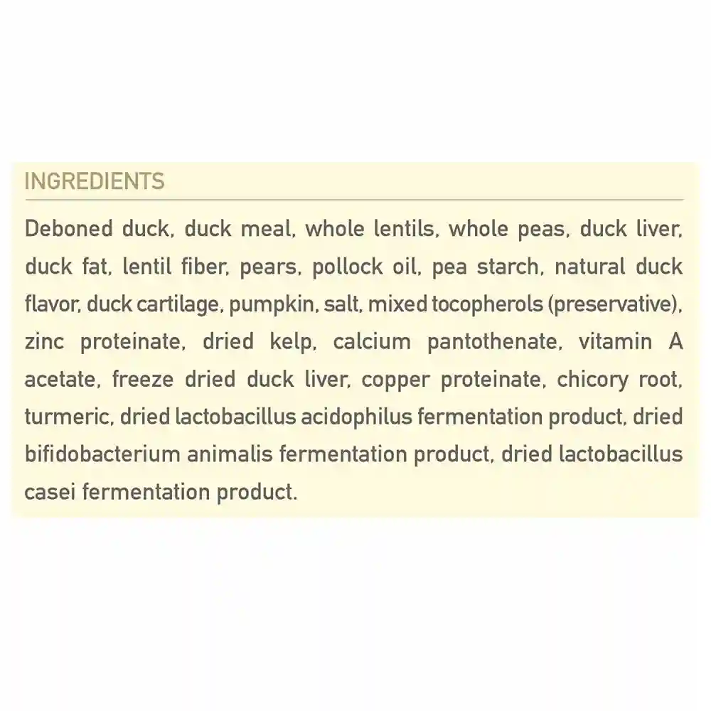 Singles Limited Ingredient Dry Dog Food, Duck & Pear, Biologically Appropriate & Grain Free 4.5-lb