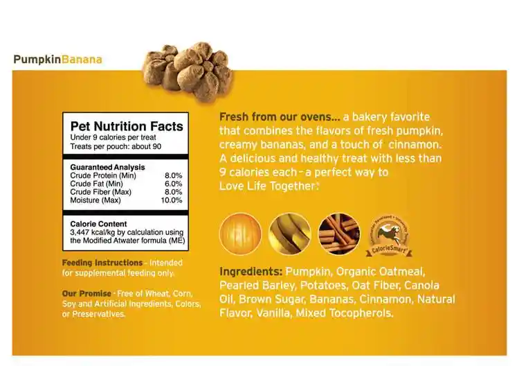 Pumpkin & Banana Flavor Crunchy Dog Treats 7-oz