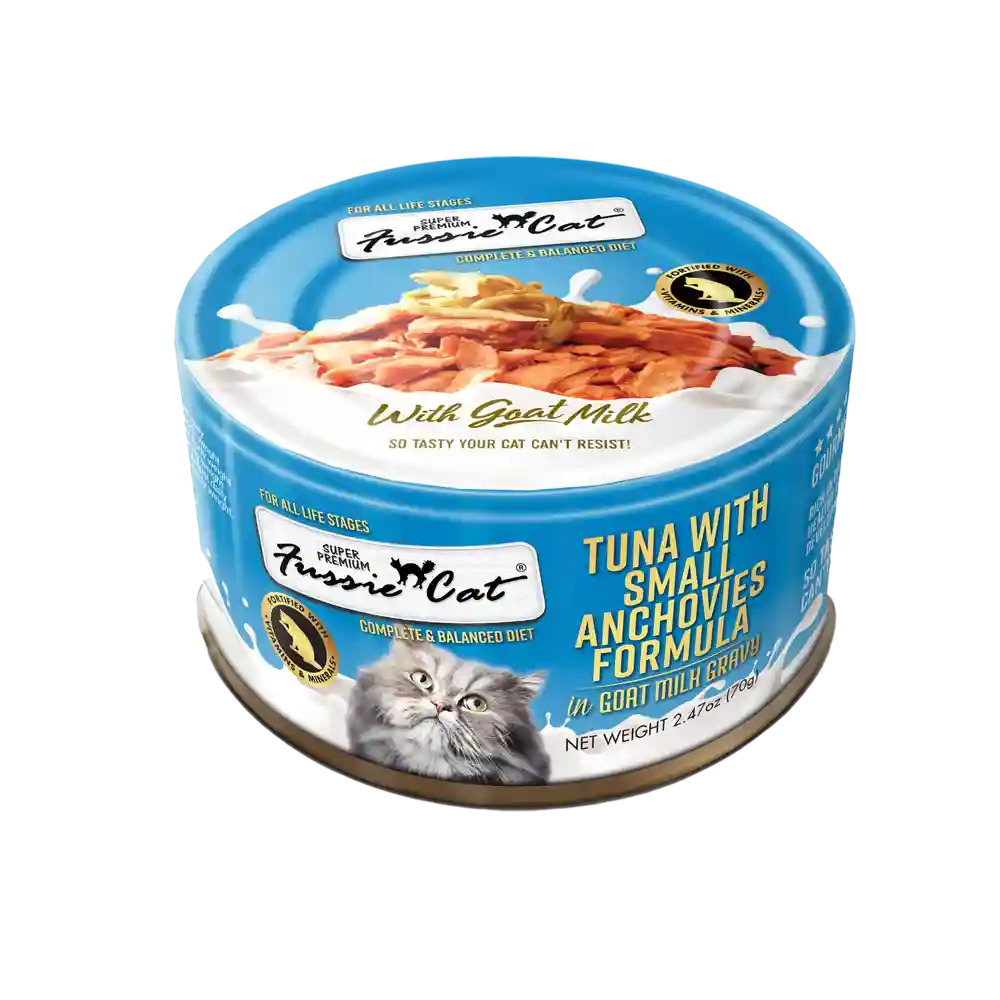 Fussie Cat Premium Tuna W/small Anchovies In Goats Milk 2.47-oz