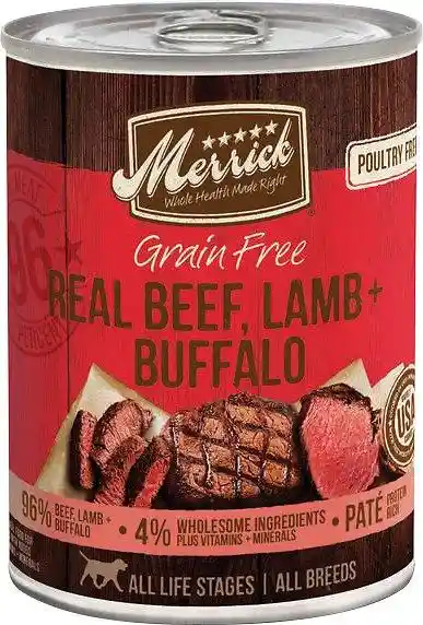 Grain-free Real Beef, Lamb & Buffalo Canned Dog Food 13.2-oz