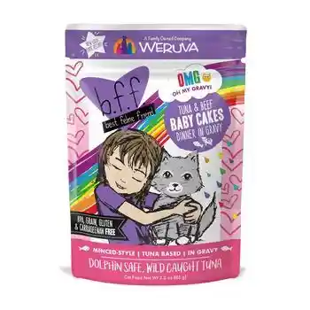Bff Tuna & Beef Baby Cakes Recipe Pouches Wet Cat Food 3-oz