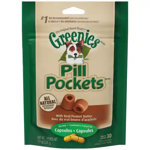 Pill Pockets Canine Peanut Butter Dog Treats For Capsules 7.9-oz