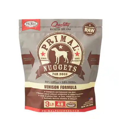 Raw Frozen Canine Venison Formula Nuggets Dog Food 3-lb