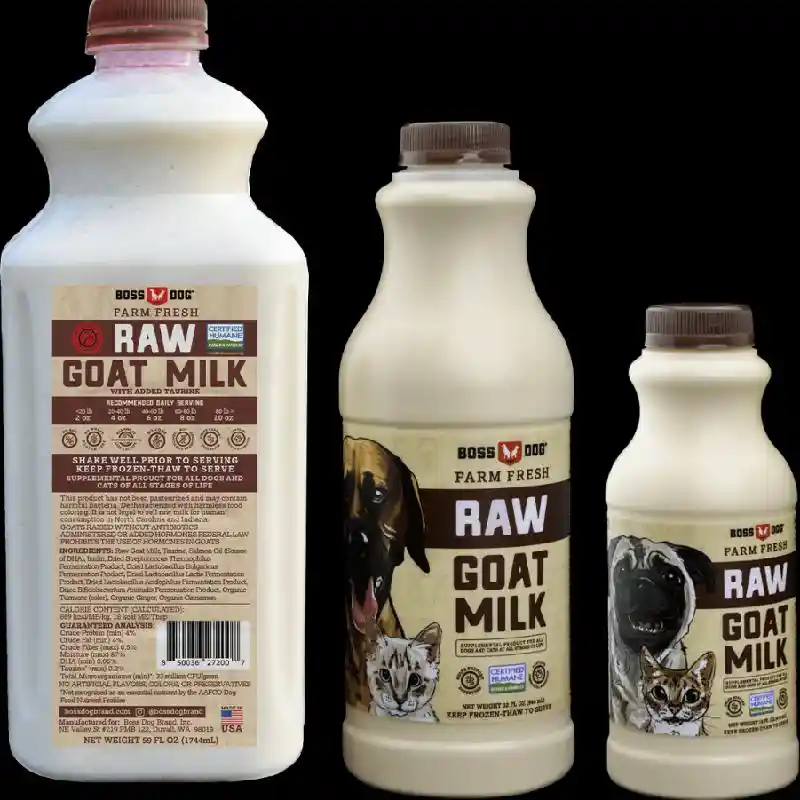 Boss Dog Farm Fresh Raw Goat Milk With Taurine For Dogs & Cats 16-oz
