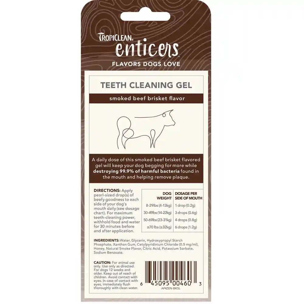 Tropiclean Enticers Beef Brisket Teeth Cleaning Gel 4oz