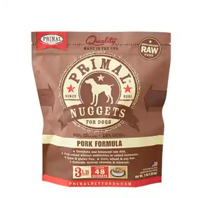 Raw Frozen Canine Pork Formula Nuggets Dog Food 3-lb