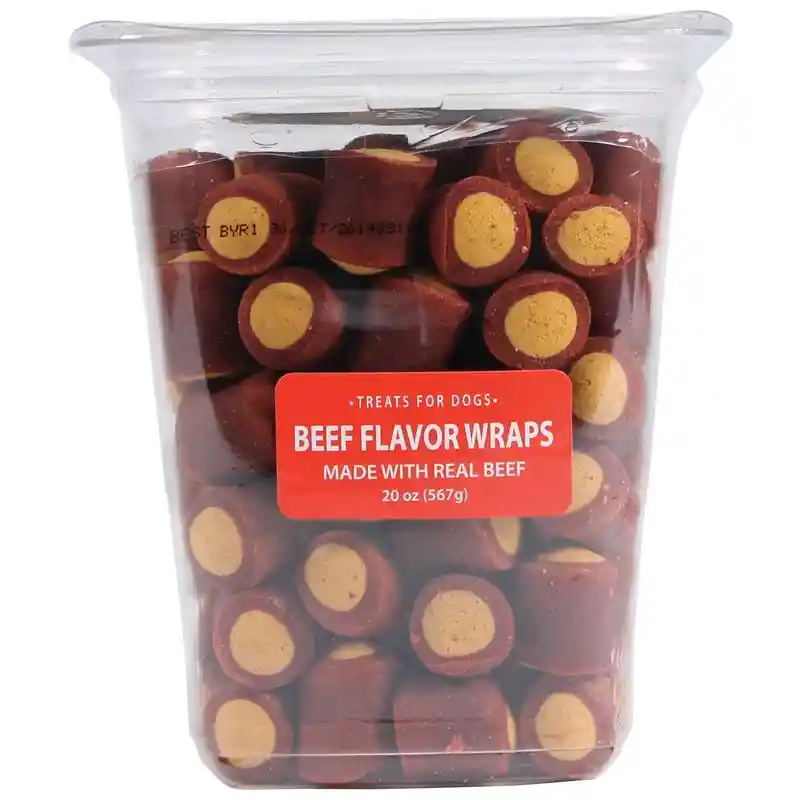 Beef Flavor Wraps Dog Treats Beef 20 Oz