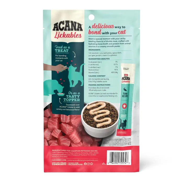 Acana Cat Lickables Tuna 5ct Treat 2.5oz 10/cs 6cs=mc