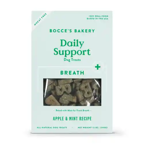 Bocce’s Bakery Daily Support Breath Aid Apple & Mint Dog Treat, 12-oz