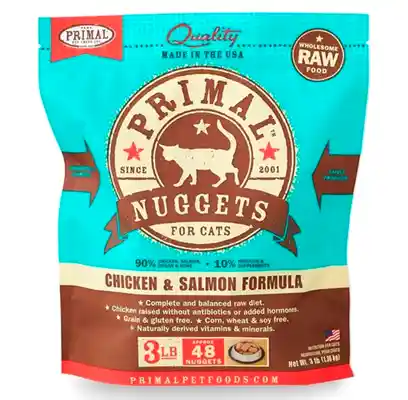 Raw Frozen Feline Chicken & Salmon Formula Nuggets Cat Food 3-lb