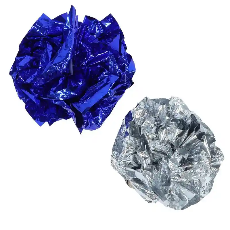 Turbo Assorted Ball Cat Toys, Blue / Silver, 2 Pack
