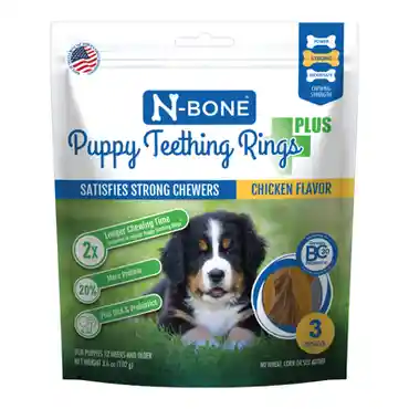 Puppy Teething Rings - Plus Chicken Flavor 3ct