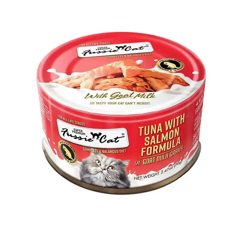 Fussie Cat Gf Tuna Slmn In Goat Milk Can 2.47-oz