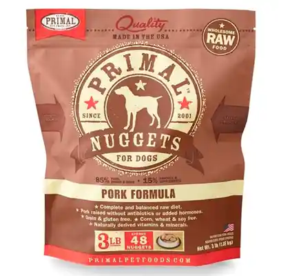 Raw Frozen Canine Pork Formula Nuggets Dog Food 3-lb