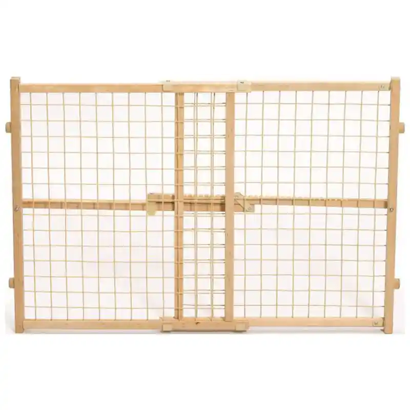 Wood/wire Mesh Pet Gate Natural 24"h X 29-41.5"