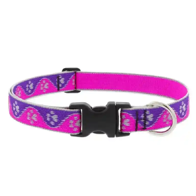 1 Inch Pink Paws Collar 16-28