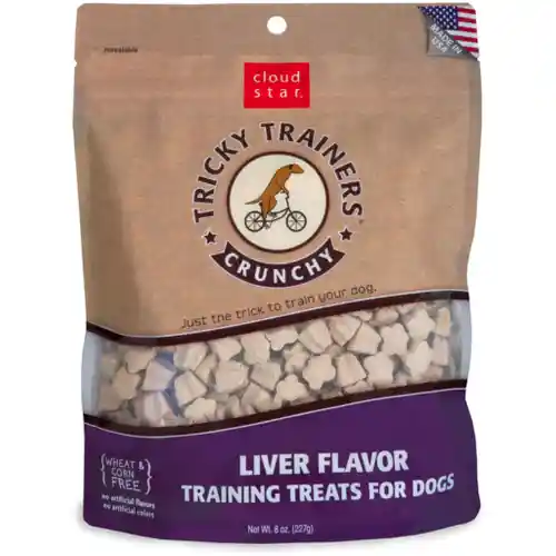 Crunchy Tricky Trainers Liver Dog Treats 8-oz