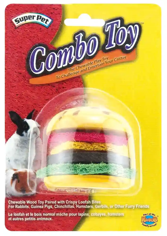 Crisp/wood Hamburger Chew Toy