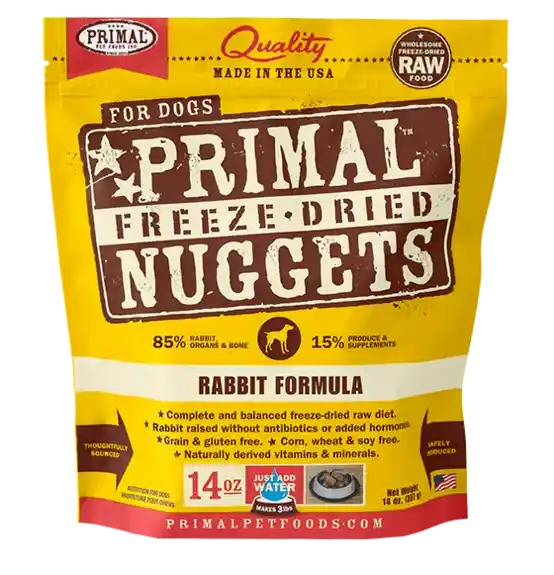 Freeze Dried Nuggets Grain Free Rabbit Formula Dog Food 14-oz