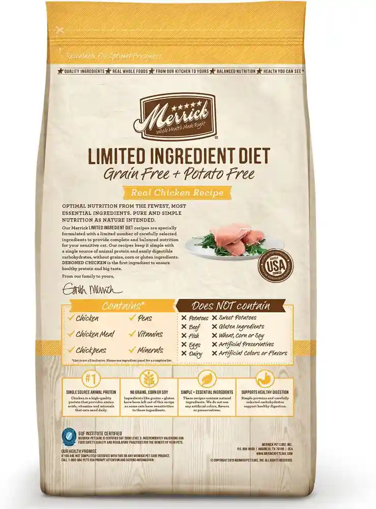 Limited Ingredient Diet Grain Free Real Chicken Recipe Dry Cat Food 4-lb