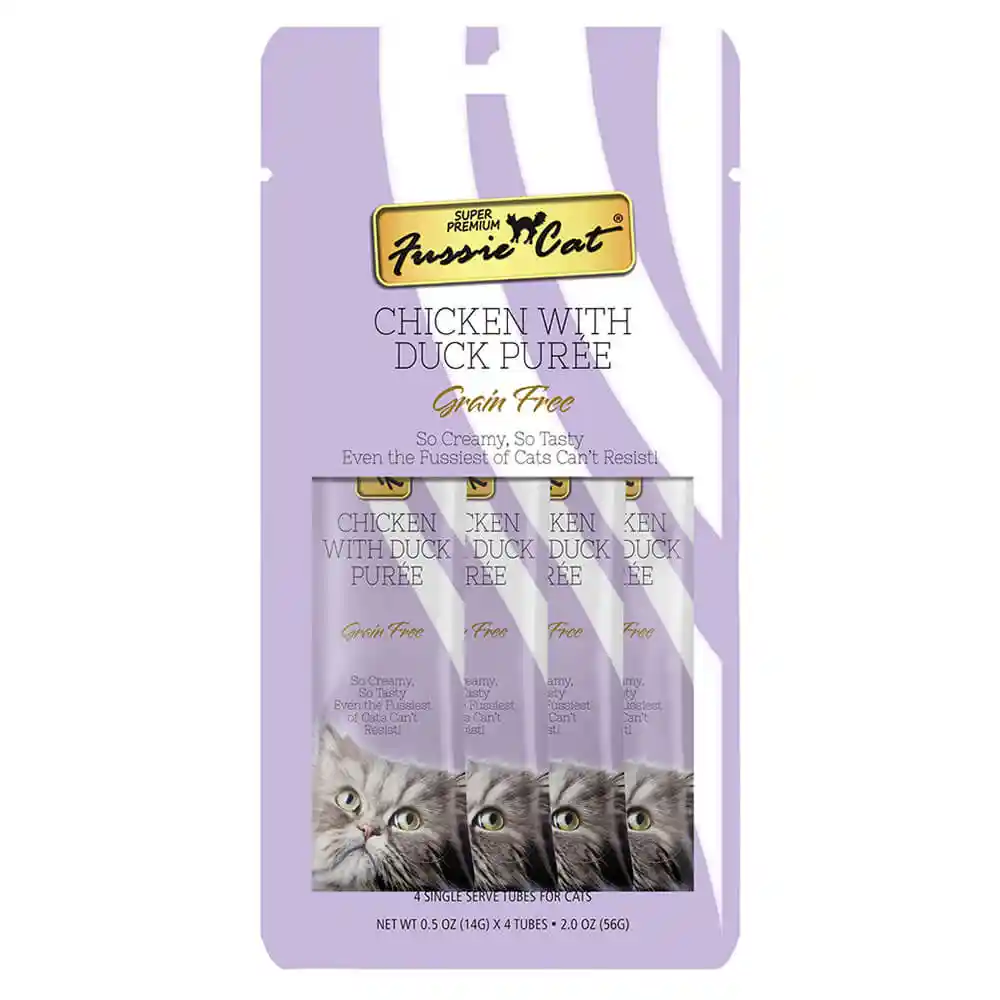 Fussie Cat Chicken & Duck Puree .5-oz 4-pk