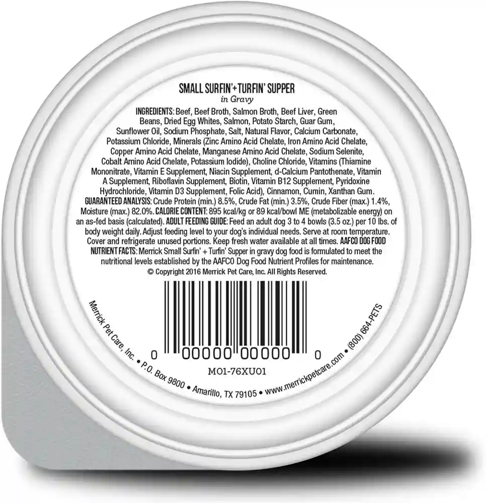 Lil' Plates Adult Small Breed Grain Free Surfin & Turfin Canned Dog Food 3-oz