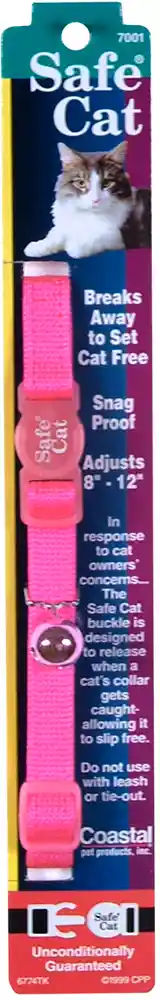 Adjustable Snag-proof Breakaway Collar, Neon Pink, 3/8" X 08"-12"