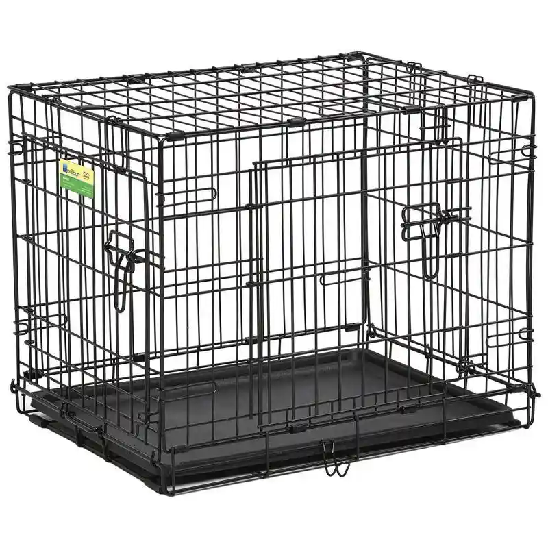 Contour Double Door Dog Crate Black 24x18x19