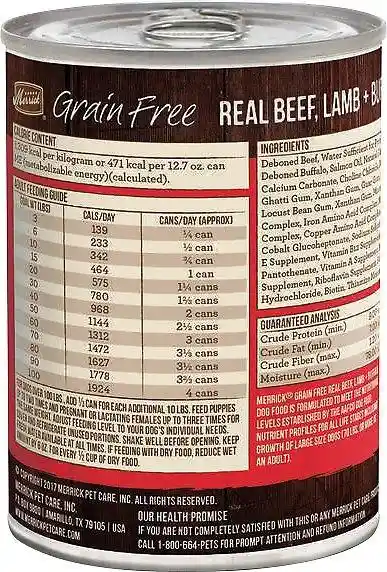 Grain-free Real Beef, Lamb & Buffalo Canned Dog Food 13.2-oz