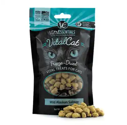 Vital Cat Freeze Dried Grain Free Wild Alaskan Salmon Cat Treats 1.1-oz