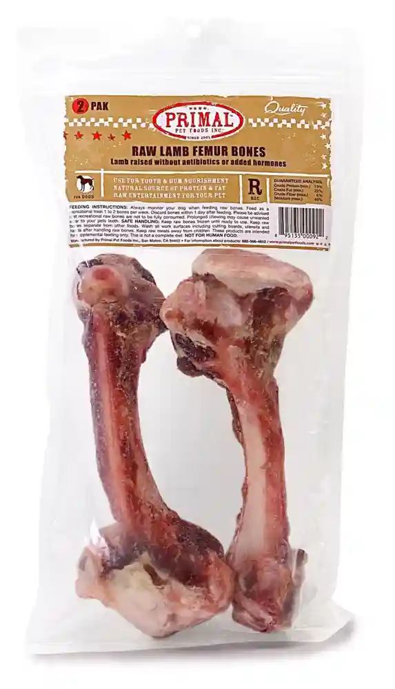 Raw Recreational Lamb Femur Bone (2 Pak) 2-ct