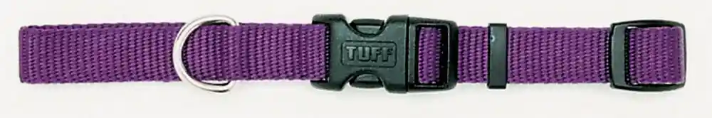 Adjustable Dog Collar With Plastic Buckle, Purple, 3/8" X 8"-12"