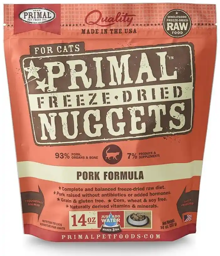 Freeze-dried Nuggets Grain Free Pork Formula Complete Diet Cat Food 5.5-oz