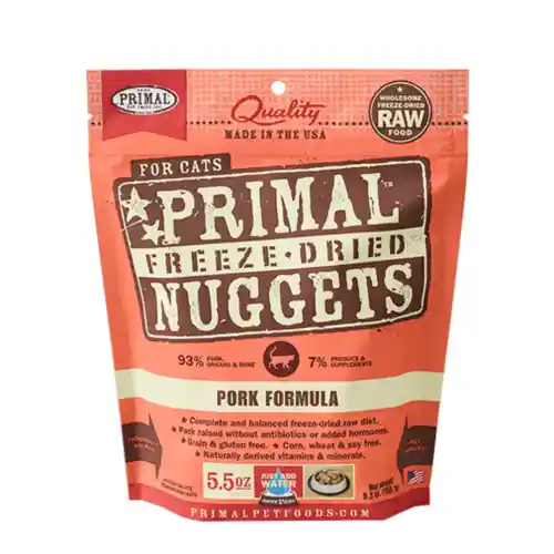 Freeze-dried Nuggets Grain Free Pork Formula Complete Diet Cat Food 5.5-oz
