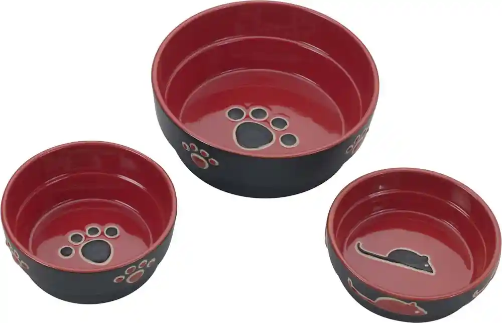 Fresco Cat Dish Red 5"