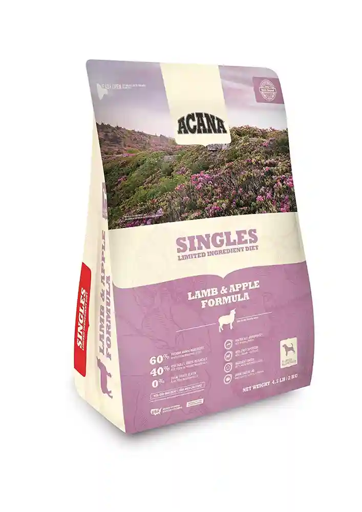 Singles Limited Ingredient Dry Dog Food, Lamb & Apple, Biologically Appropriate & Grain Free 4.5-lb