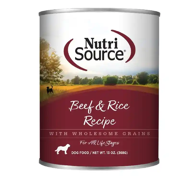 Nutrisource Dog Beef Rice Can 12.3oz 12/cs