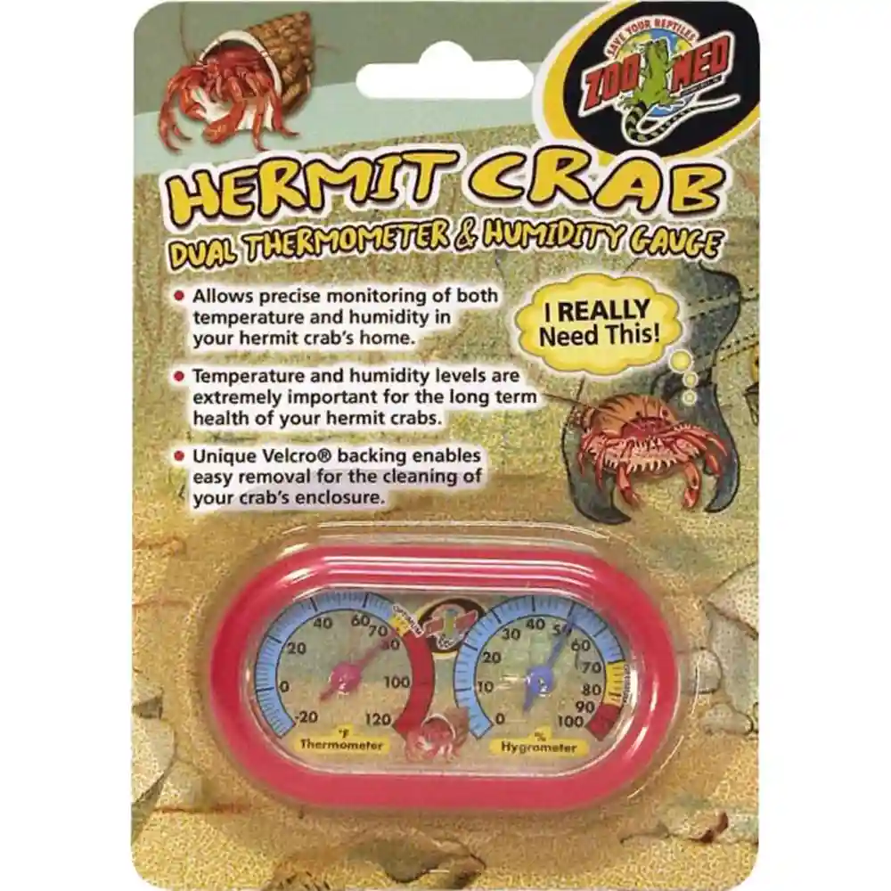Hermit Crab Dual Thermometer And Humidity Gauge