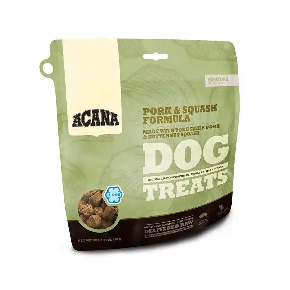Singles Limited Ingredient Freeze-dried Dog Treats, Pork & Squash, Biologically Appropriate & Grain