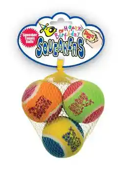 Kong Toy Tennis Ball Birthday Medium 3 Pieces