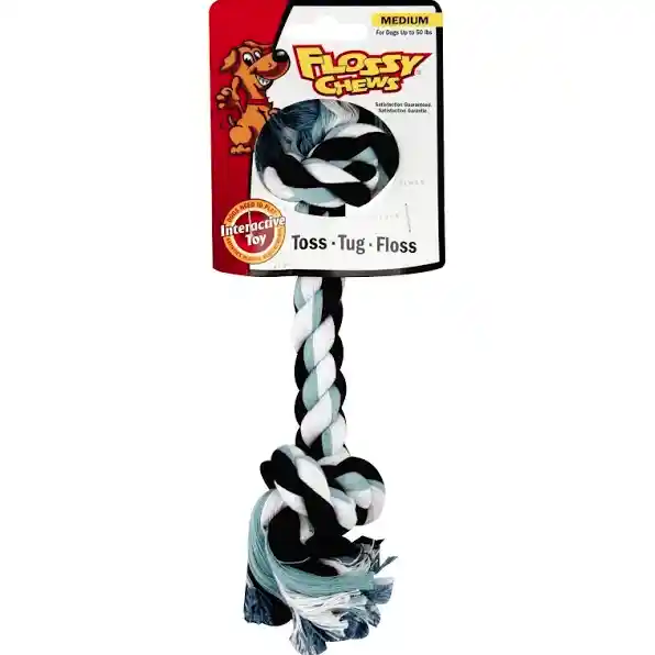 Flossy Chews Cottonblend Color Rope Bone Medium 12"