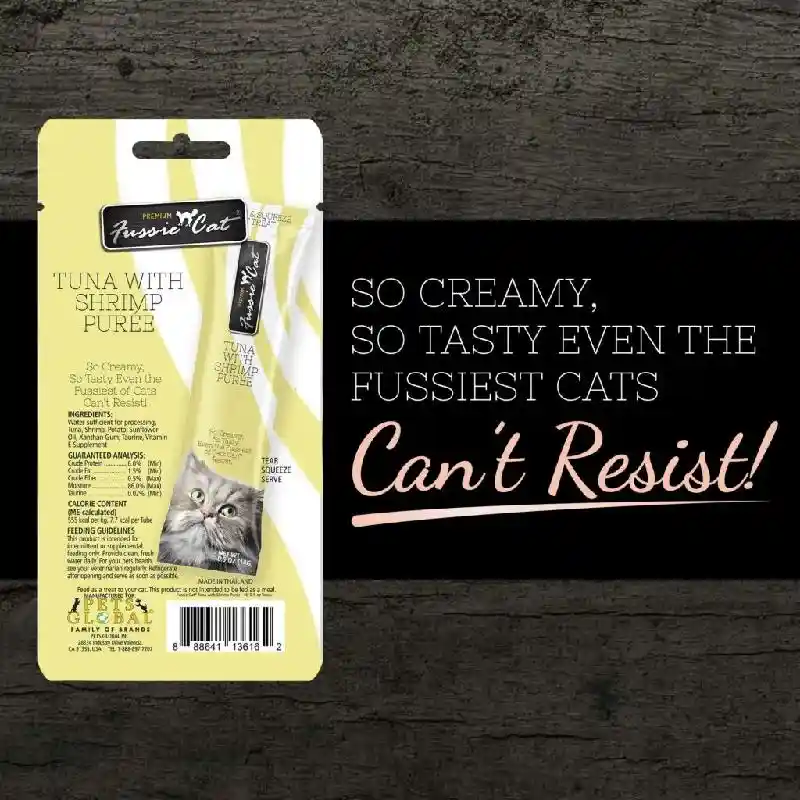 Fussie Cat Tuna & Shrimp Puree .5-oz 4-pk