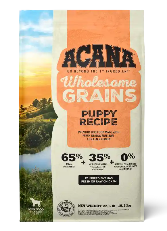 Acana 22.5 Lb Puppy Dog Dry Wholesome Grains Ea