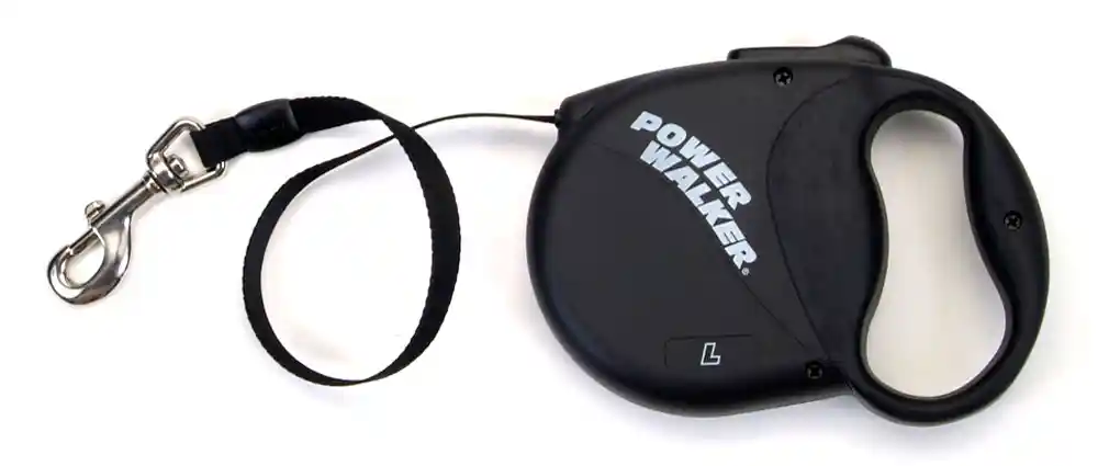 Power Walker Dog Retractable Leash, Black, Up to 110 Lbs - Large